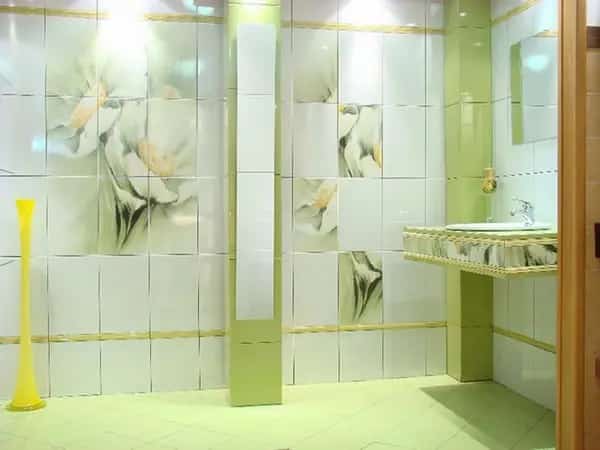 تصویر 4 از کاشی حمام گل با نقش های ظریف و چشم نواز